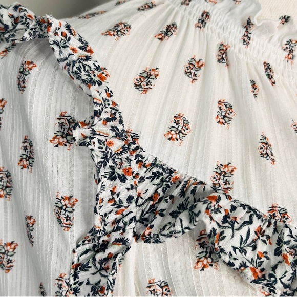 Veronica Beard Ivory Abra Floral Ruffle Blouse Romantic Long Sleeve Women Size 0 - Picture 5 of 14
